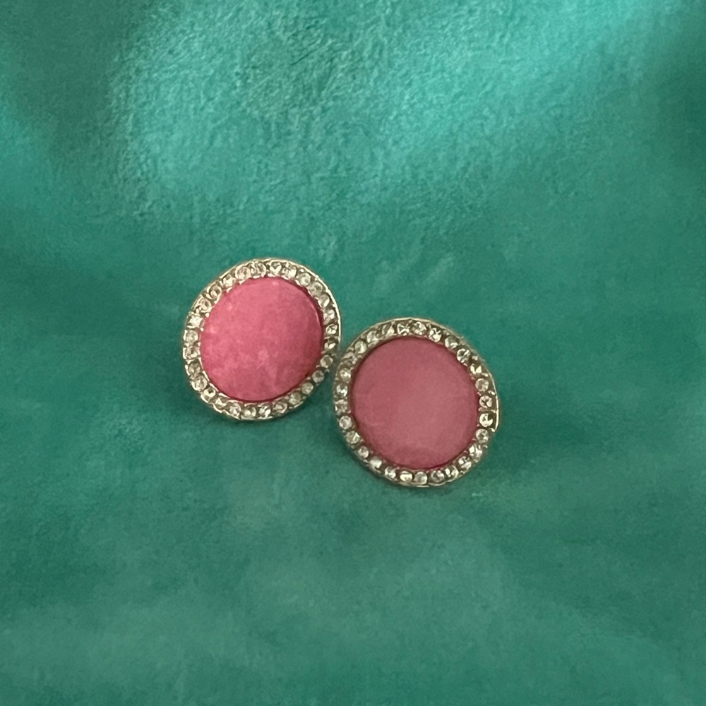 Michael Kors pink enamel stud earrings.